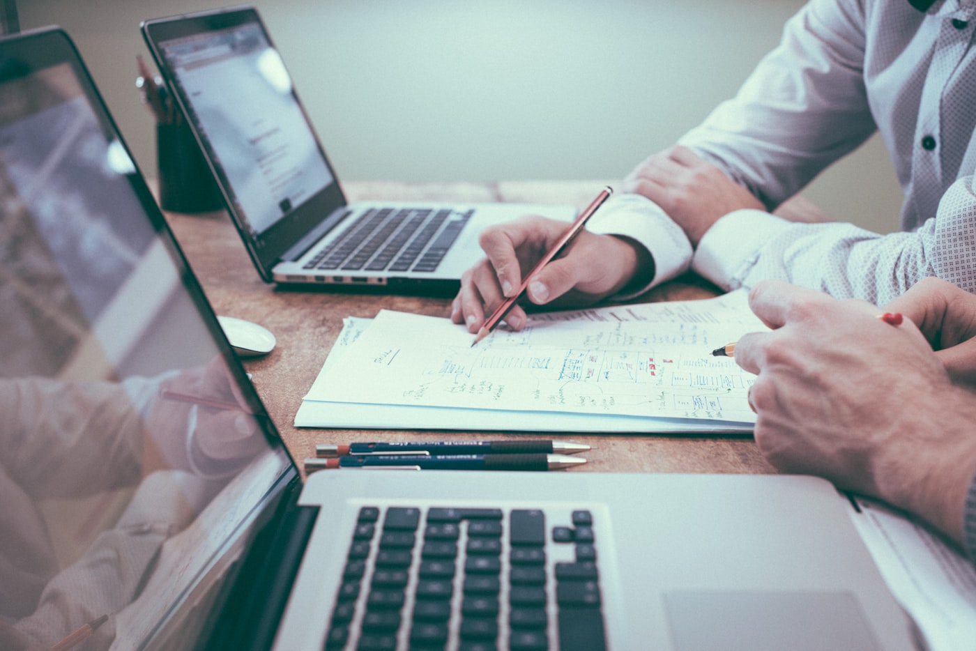 Administrative planning materials on a desk